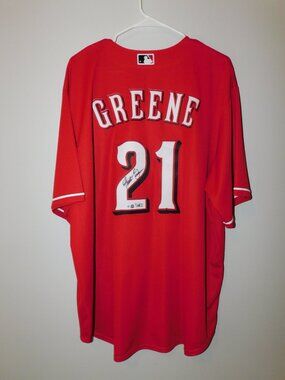 Hunter Greene signed Cincinnati Reds baseball jersey - Fanatics XXL autograph